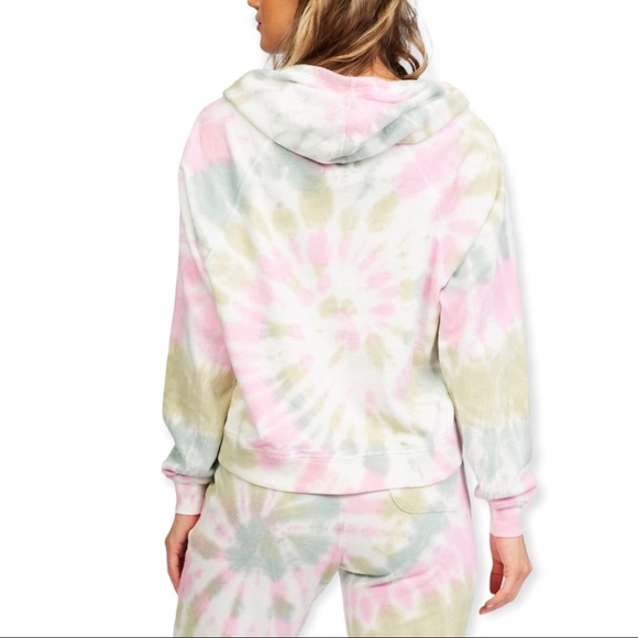 BILLABONG Surfline Hoodie Salty Crystal Tie Due French Terry Sweatshirt Crop - Picture 3 of 7